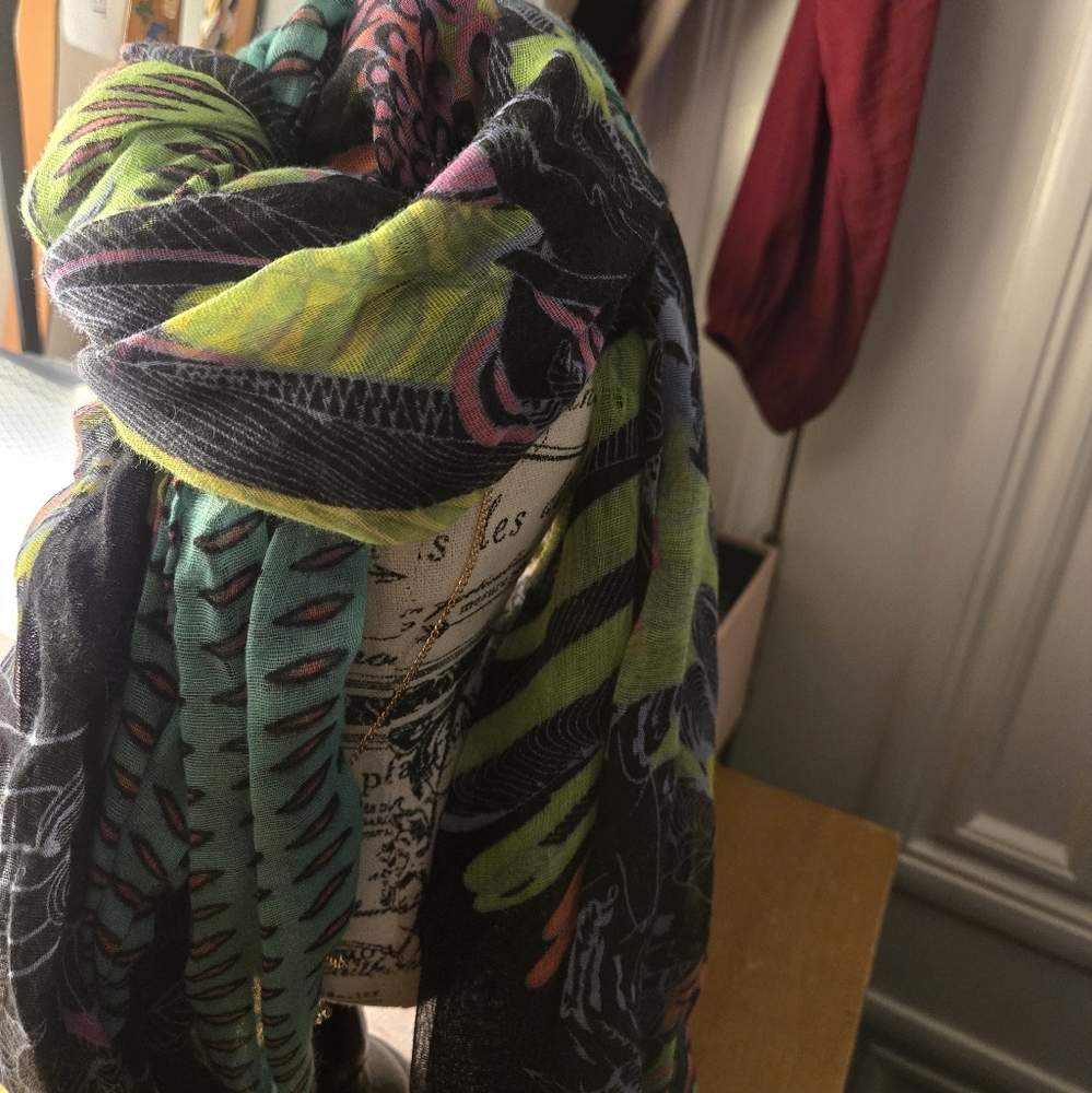 Green and Black Scarf Wrap for Accessories